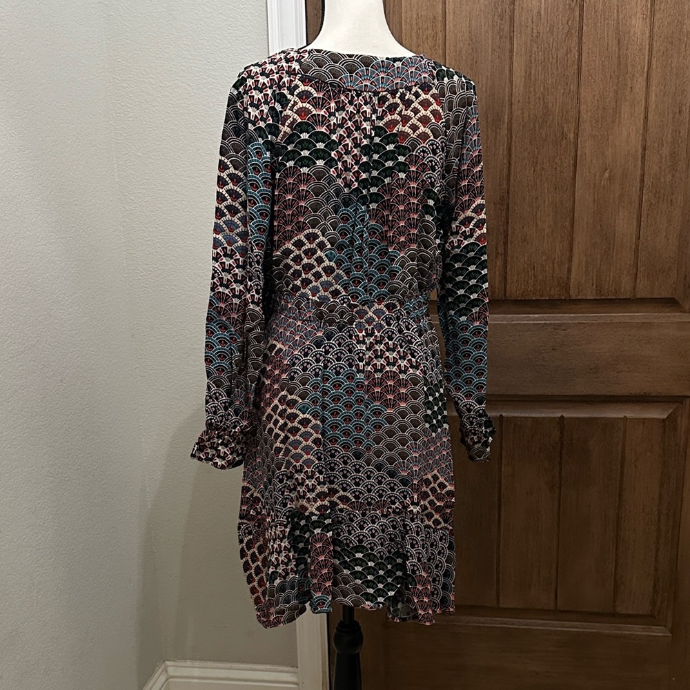 Anthropologie Maeve - Monaco Geometric Long Sleeve Dress in Multicolor EUC - Picture 6 of 6